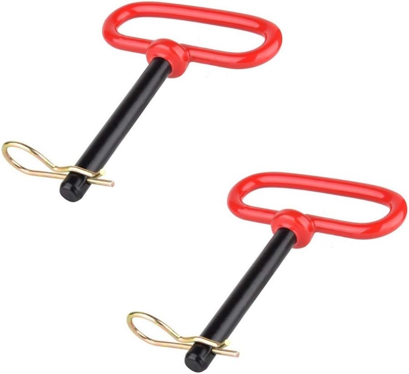 Comonc 5/8" Trailer Pins Red Handle Hitch Pin with Clip Tractor Pins Tow Dolly Hitch Clevis Pin 5/8X5-1/2 ,2PCS - Image 1